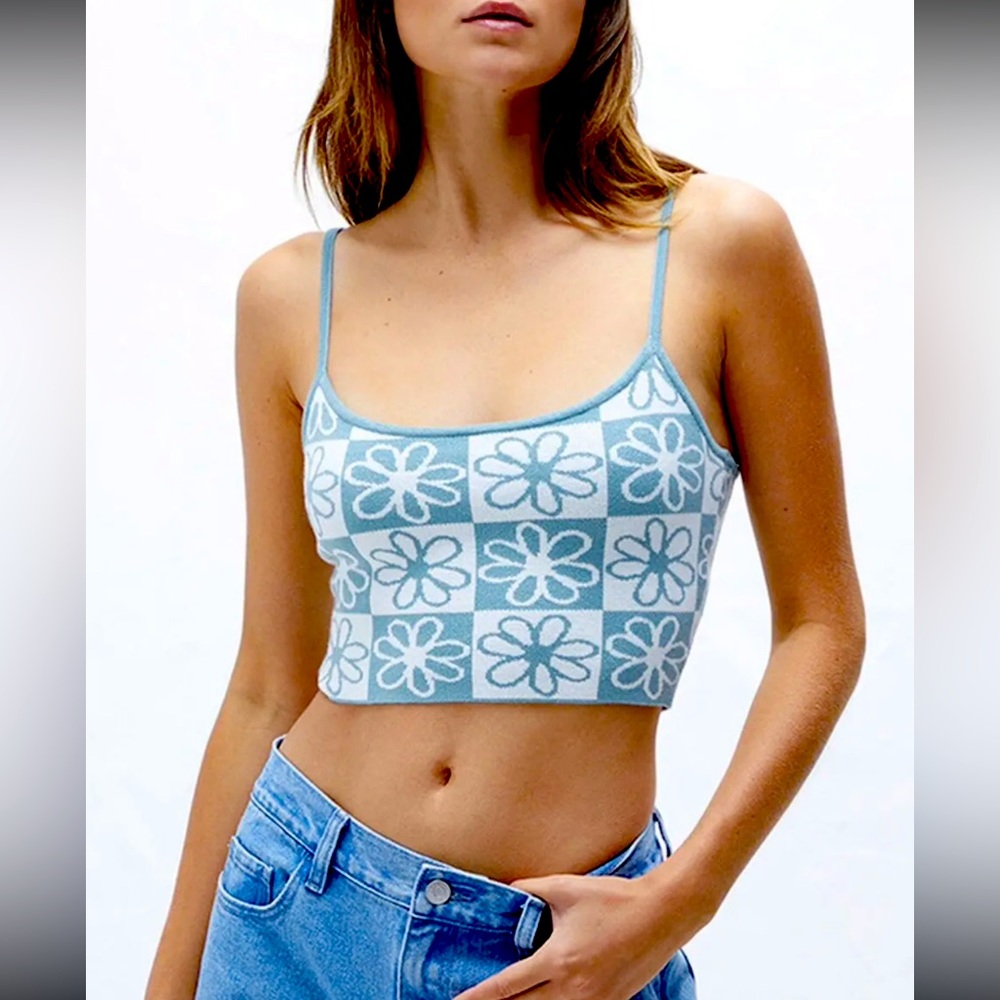 PacSun Women’s Size XS Fruity Sweater Retro 70’s Cropped Tank Top